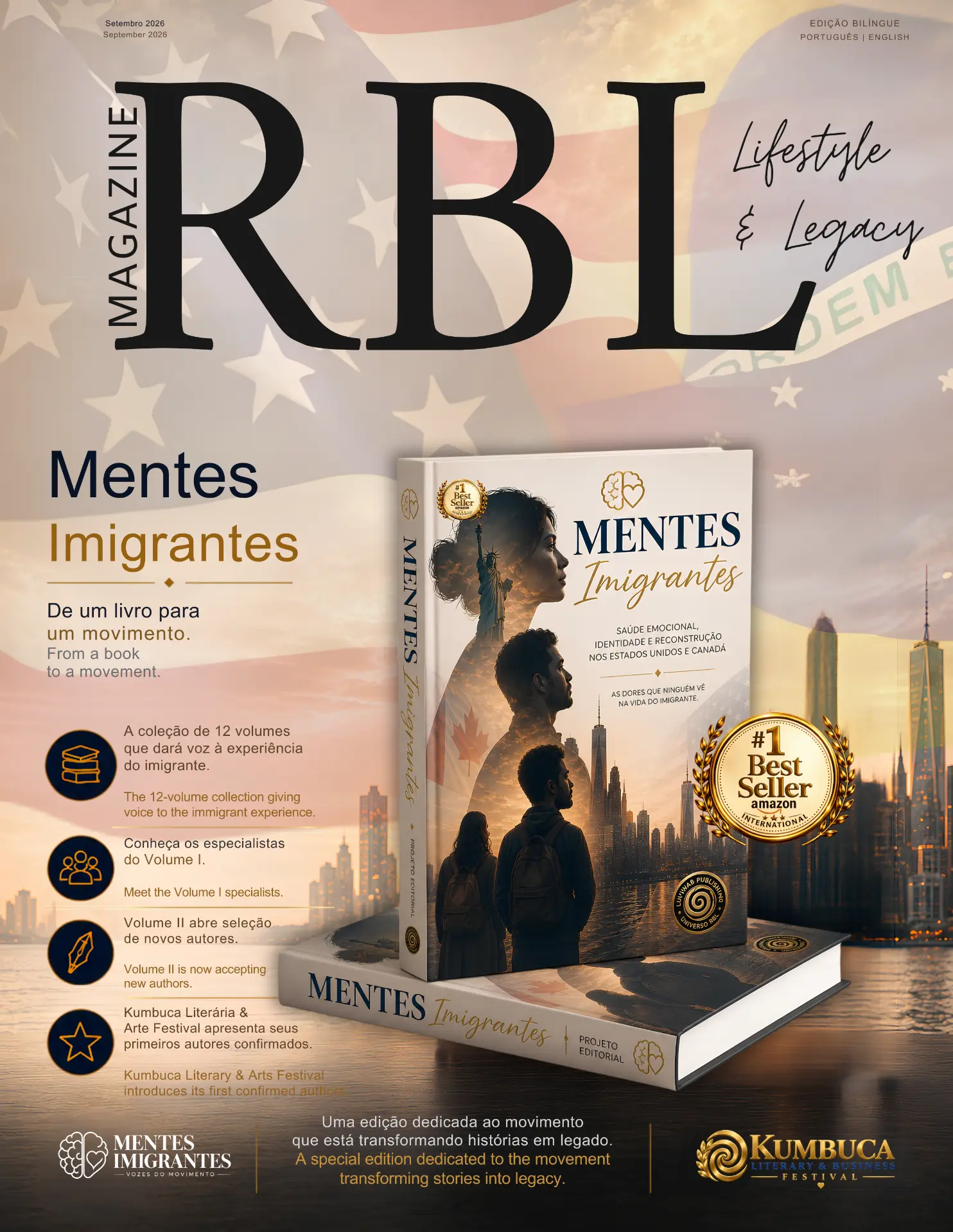 RBL Magazine, edicao setembro 2026, Mentes Imigrantes