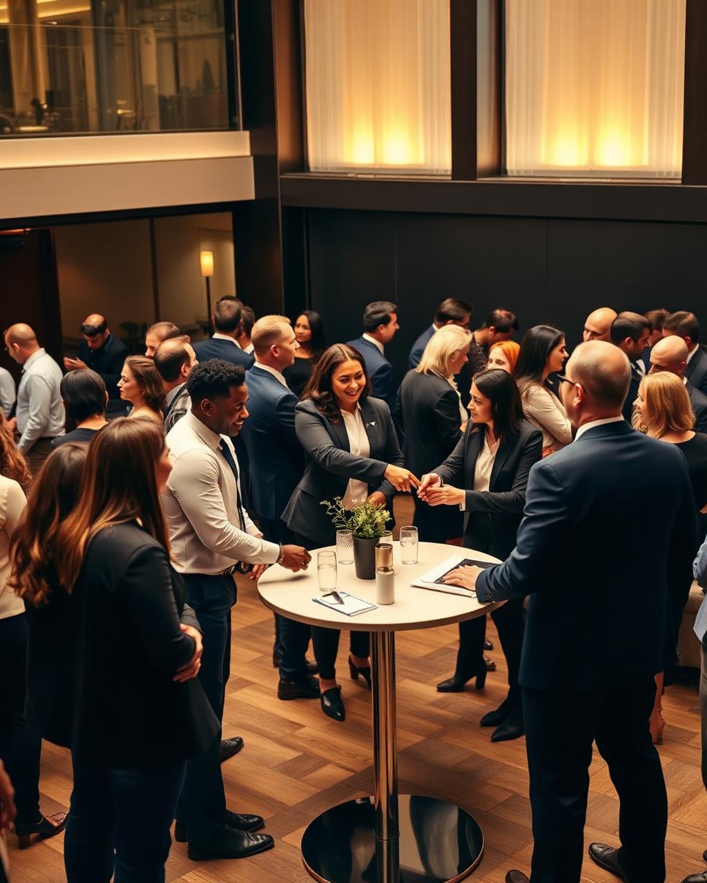 Profissionais e empresários em networking