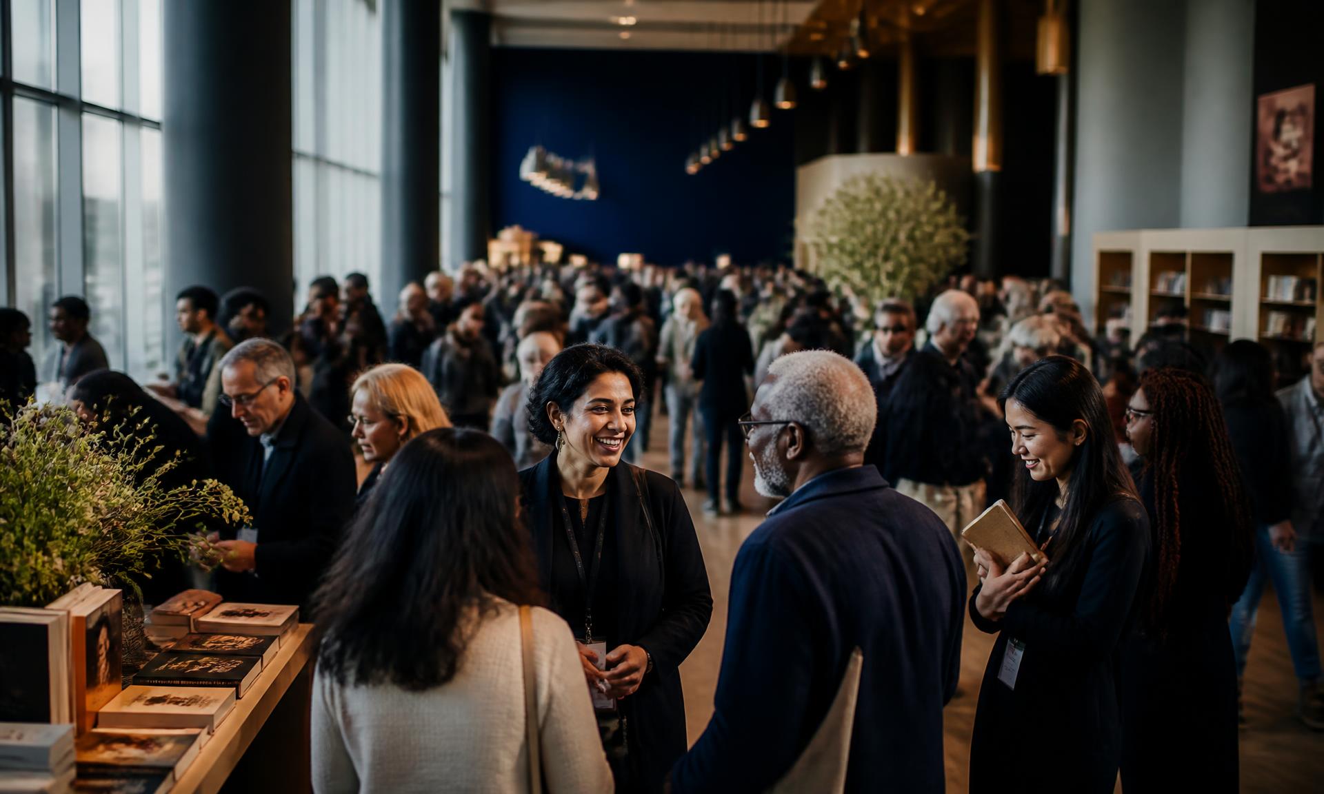 Grande encontro multicultural em ambiente interno durante o Kumbuca